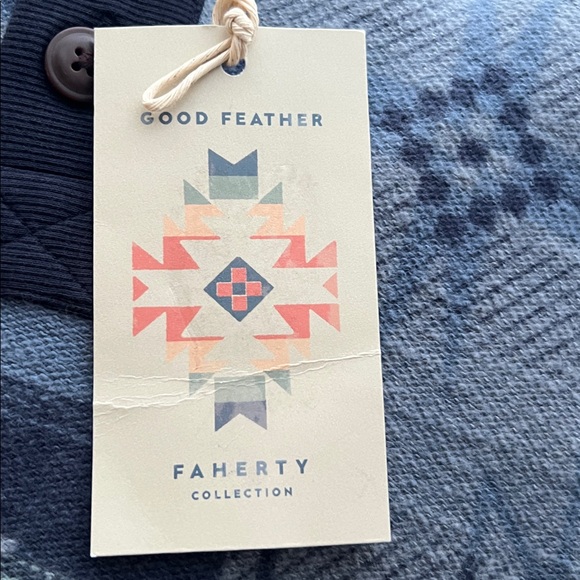 Faherty × Doug Good Feather Campfire Hoodie In Blue Men’s Size Small New - Picture 12 of 12